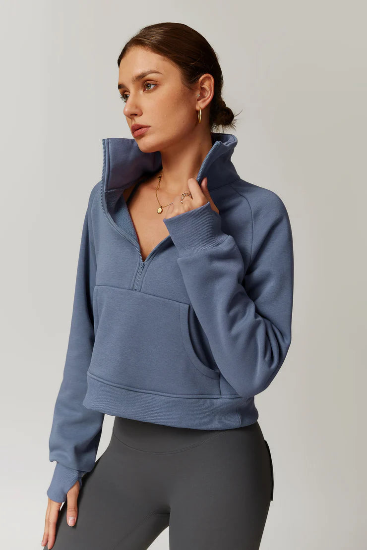 The Unstoppable Half-Zip Sweater - Elevate Blue Grey / S