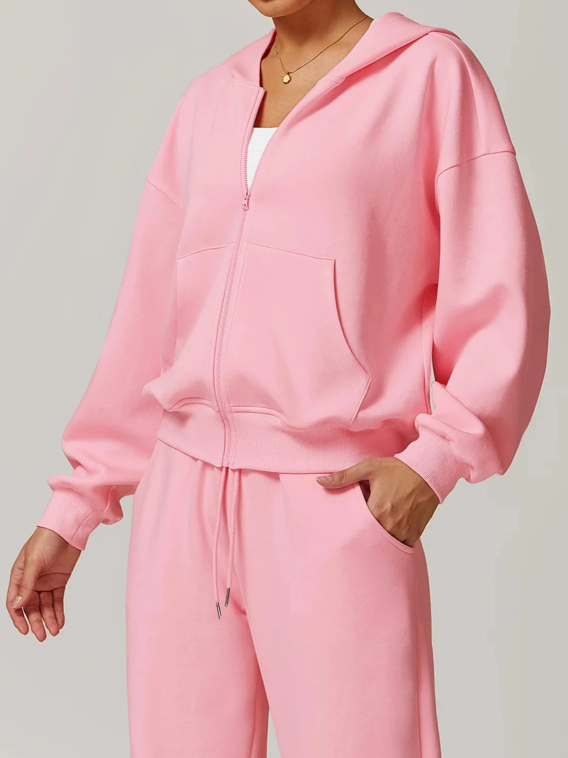 The Calm Zip Sweater - Elevate Pink / S