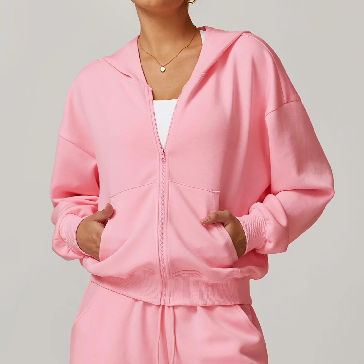 The Calm Zip Sweater - Elevate Pink / S