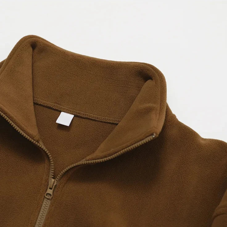 The Cozy Fleece Zip Sweater - Elevate Cream / S