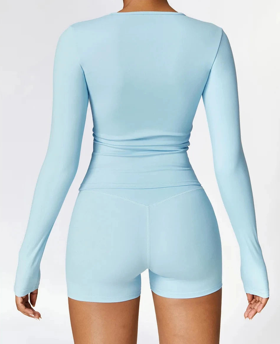 The Momentum Long Sleeve Top - Elevate Sky Blue / S