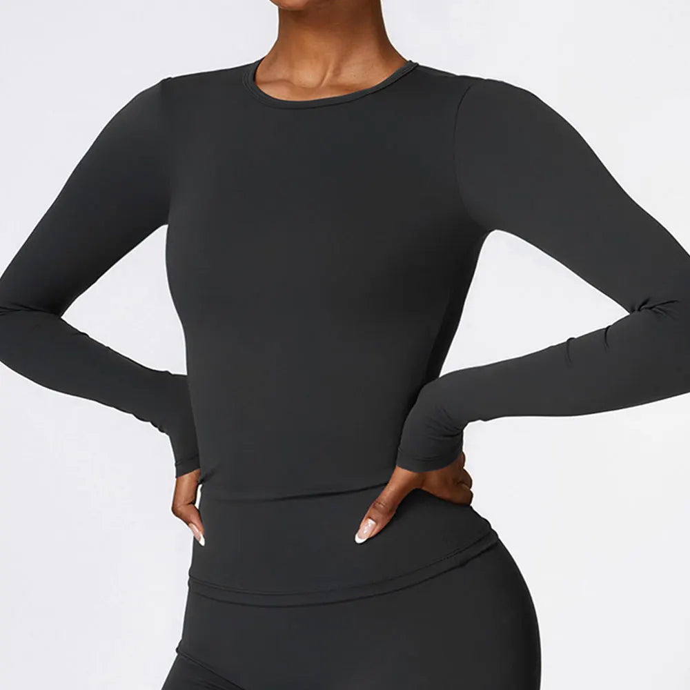 The Momentum Long Sleeve Top - Elevate Black / S