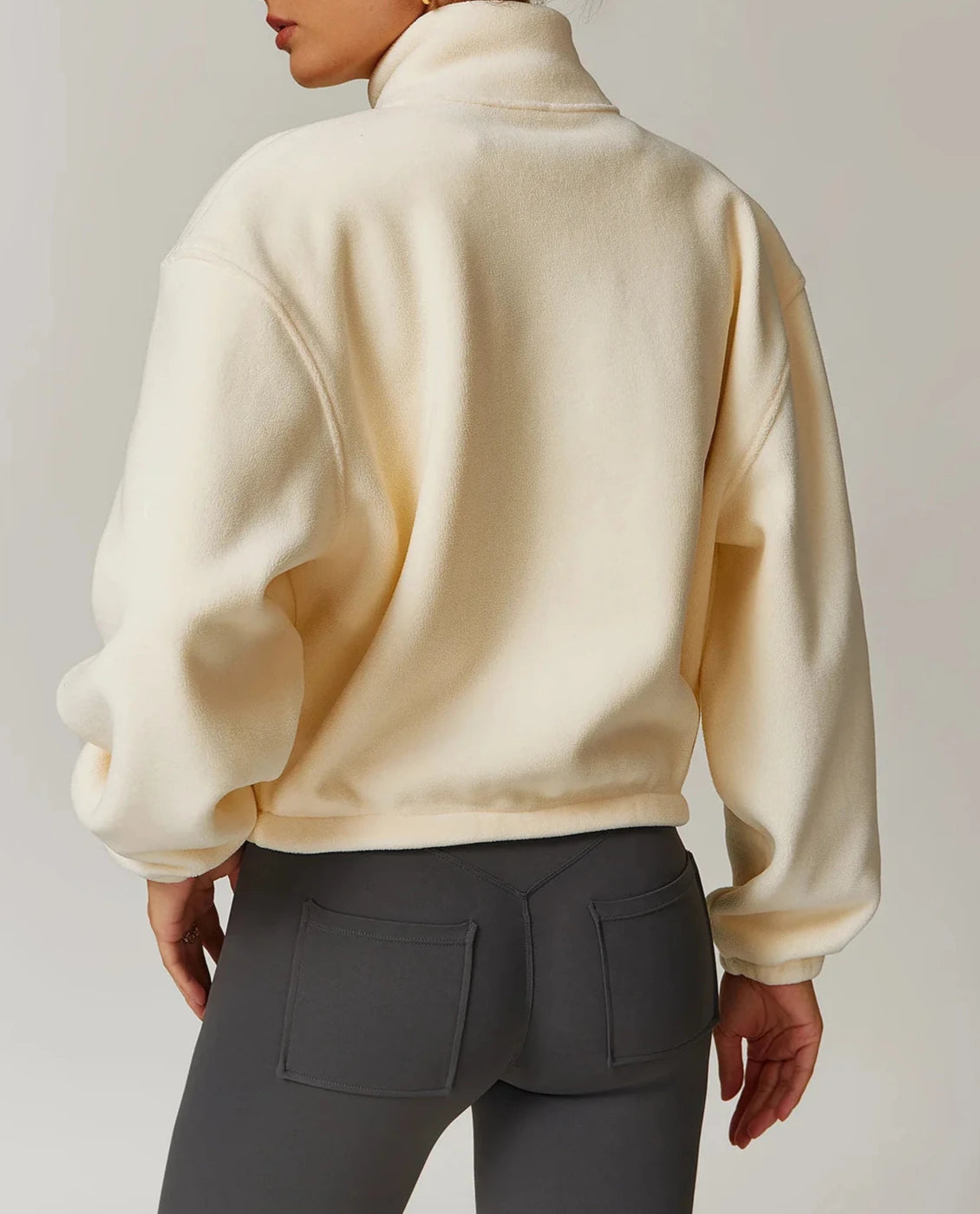 The Cozy Fleece Zip Sweater - Elevate Cream / S